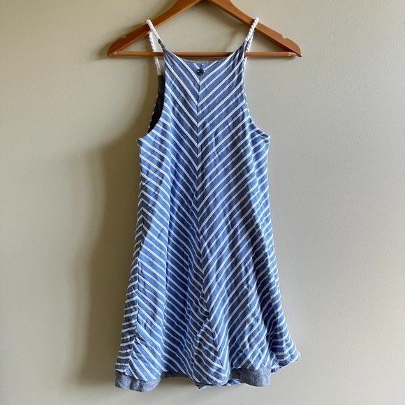 Prana Womens Blue White Stripe Seacoast Organic‎ Cotton Swing Dress Small - Picture 6 of 6